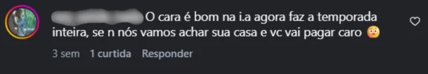 Comentário de seguidor
